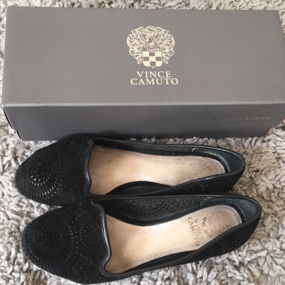 black vince camuto loafers